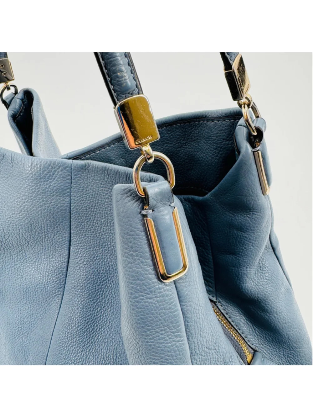 Coach 26224 Madison Pebbled Leather Hobo Bag Blue